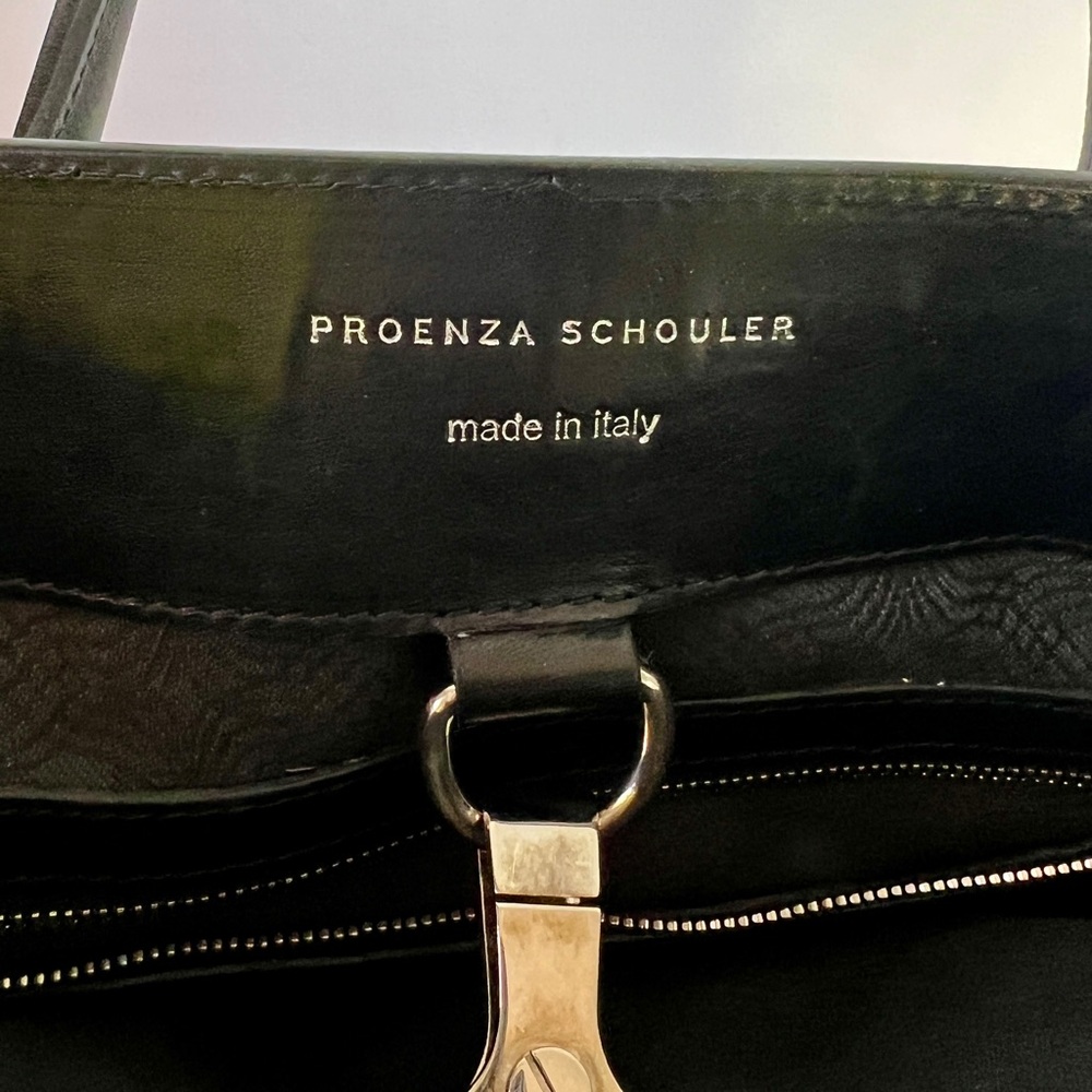 Proenza Schouler PS11 Black Pebble Leather Shoulder Tote 16x16 - Picture 2 of 12